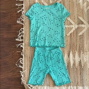 Cat & Jack Aqua Pajama Set with Heart Pattern